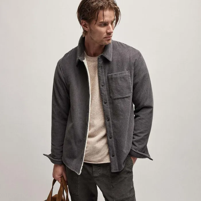 Men Sweaters James Perse Recycled Cashmere Raglan Stone