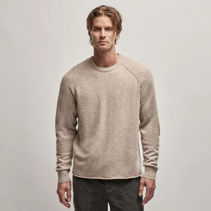 Men Sweaters James Perse Recycled Cashmere Raglan Stone