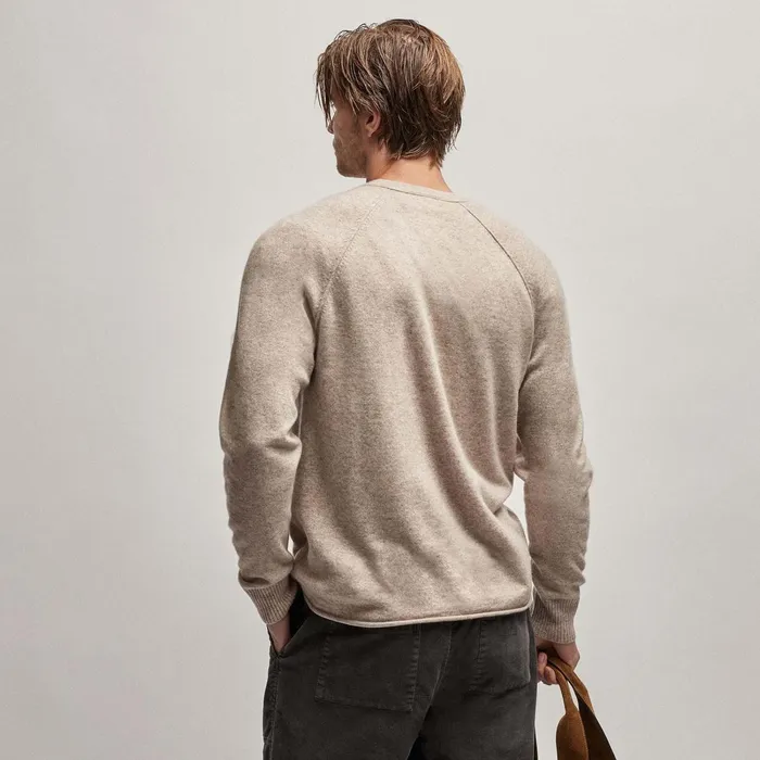 Men Sweaters James Perse Recycled Cashmere Raglan Stone