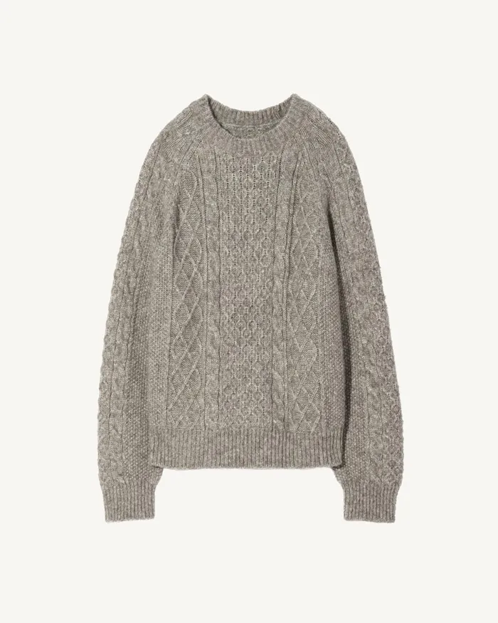 Men Sweaters Nili Lotan CARRAN SWEATER Grey Melange