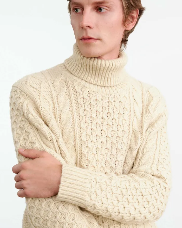 Men Sweaters Nili Lotan DEWEY TURTLENECK SWEATER Wheat