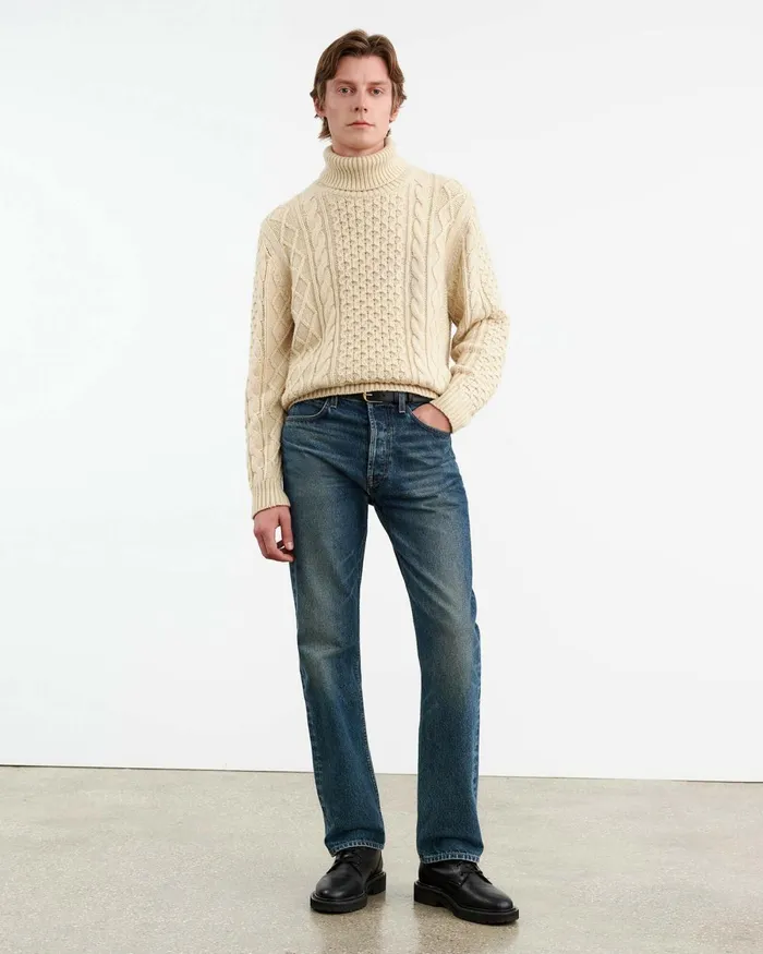 Men Sweaters Nili Lotan DEWEY TURTLENECK SWEATER Wheat