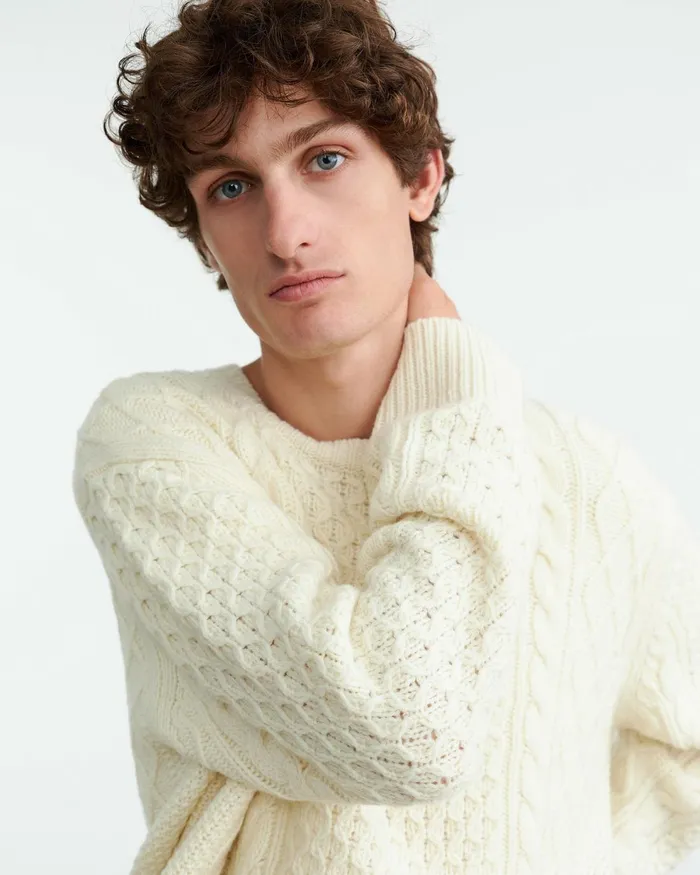 Men Sweaters Nili Lotan OWEN SWEATER Ivory