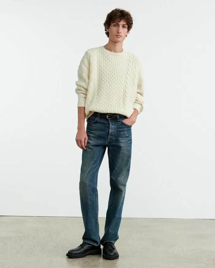 Men Sweaters Nili Lotan OWEN SWEATER Ivory