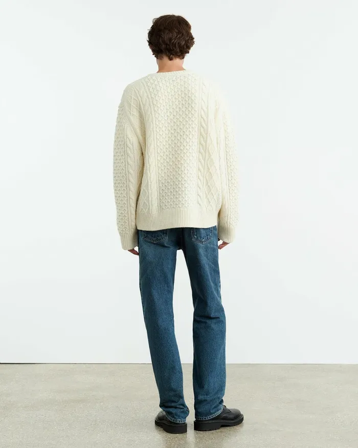 Men Sweaters Nili Lotan OWEN SWEATER Ivory