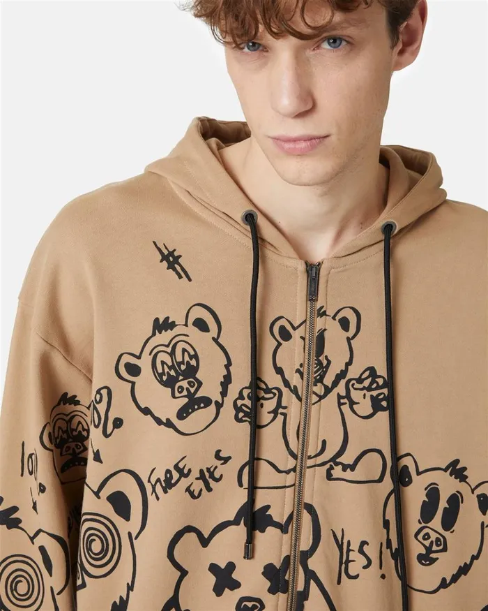Men SWEATSHIRTS Iceberg Hooded Sweatshirt With Bear Print