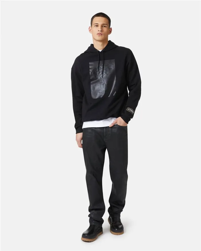 Men SWEATSHIRTS Iceberg Hooded Sweatshirt With Rubberized Print Men SWEATSHIRTS Iceberg Hooded Sweatshirt With Rubberized Print