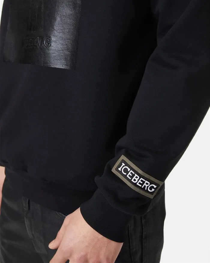 Men SWEATSHIRTS Iceberg Hooded Sweatshirt With Rubberized Print Men SWEATSHIRTS Iceberg Hooded Sweatshirt With Rubberized Print