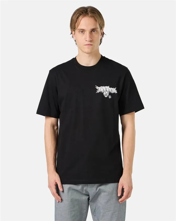 Men TSHIRTS AND POLO Iceberg Black Cotton Jersey Tshirt With Splash And Bear Logo Print On The Heart Men TSHIRTS AND POLO Iceberg Black Cotton Jersey Tshirt With Splash And Bear Logo Print On The Heart