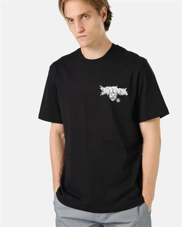 Men TSHIRTS AND POLO Iceberg Black Cotton Jersey Tshirt With Splash And Bear Logo Print On The Heart Men TSHIRTS AND POLO Iceberg Black Cotton Jersey Tshirt With Splash And Bear Logo Print On The Heart