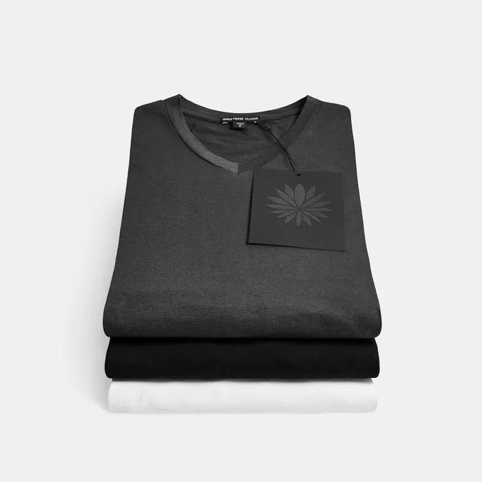 Men TShirts James Perse 3 Pack Luxe Lotus Jersey V Neck Tee Blackwhitecarbon