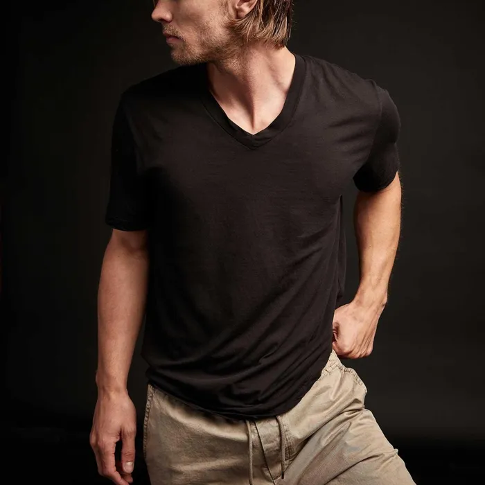 Men TShirts James Perse 3 Pack Short Sleeve V Neck Blackwhitecarbon Pigment
