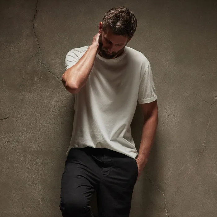 Men TShirts James Perse Brushed Lotus Crew White