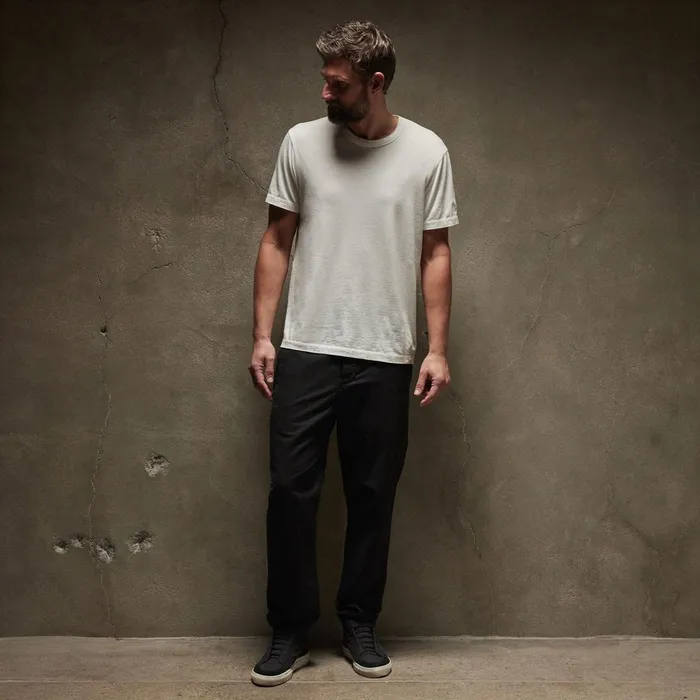 Men TShirts James Perse Brushed Lotus Crew White