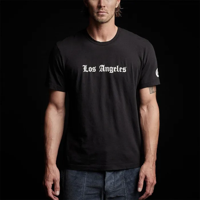 Men TShirts James Perse Ca Gothic Short Sleeve Crew Black