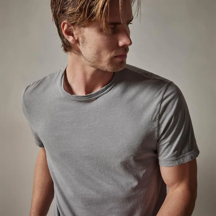 Men TShirts James Perse Clear Jersey Crew Silver Grey Pigment