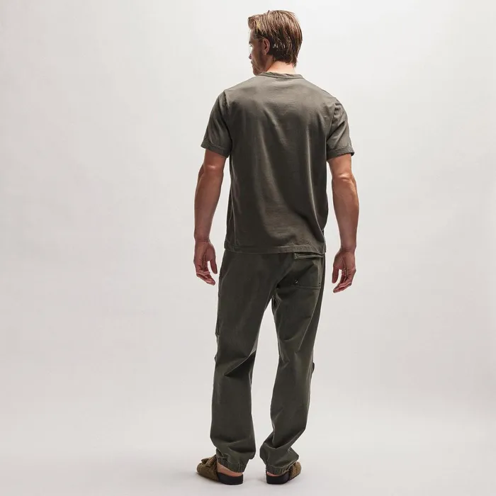 Men TShirts James Perse Heavy Luxe Jersey Crew Dark Olive
