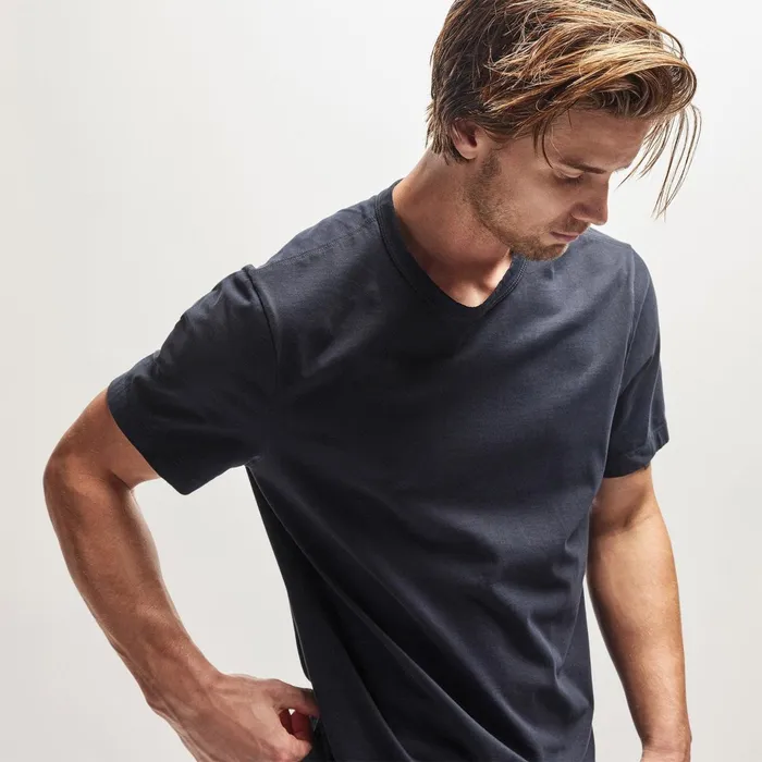 Men TShirts James Perse Heavy Luxe Jersey Crew French Navy