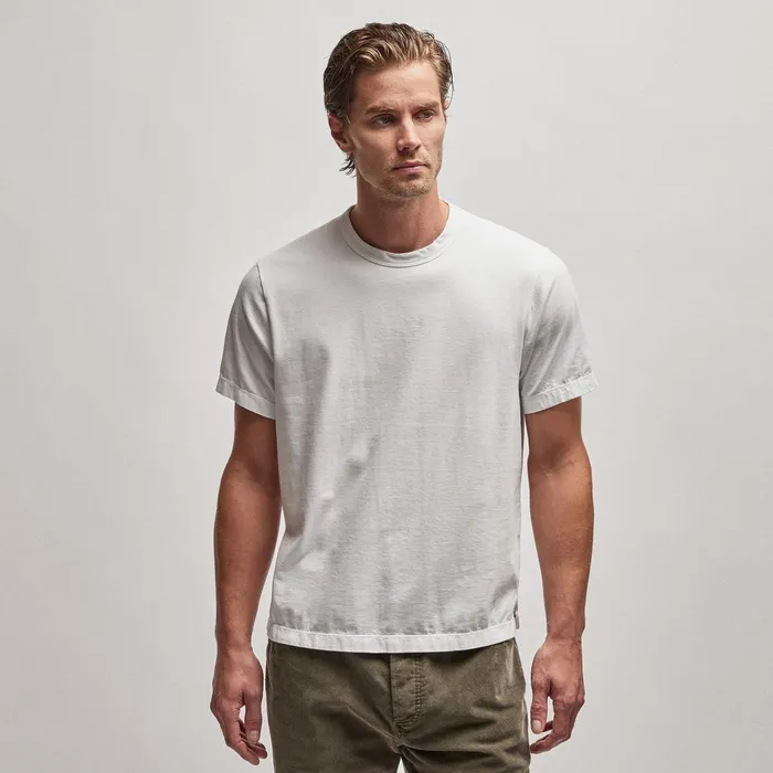 Men TShirts James Perse Heavy Luxe Jersey Crew White