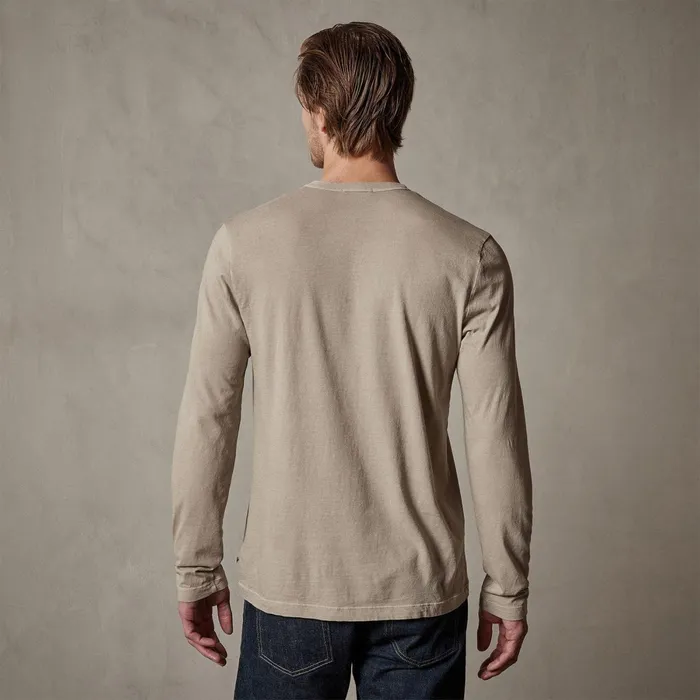 Men TShirts James Perse Long Sleeve Crew Neck Toast Pigment