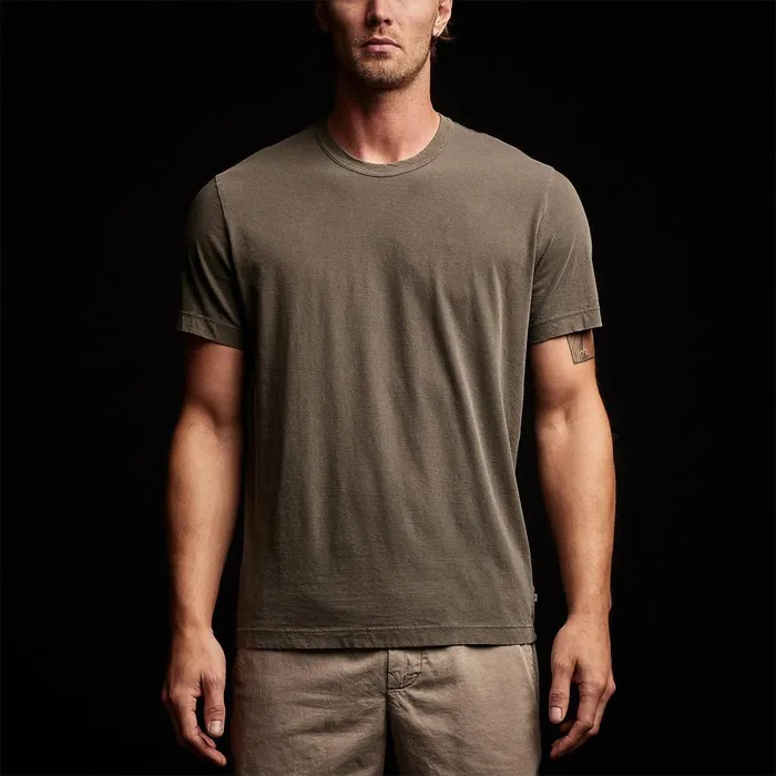 Men TShirts James Perse Malibu Shoreline Graphic Crew Platoon Pigment