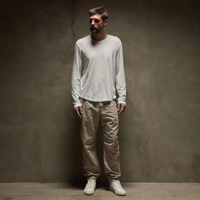Men TShirts James Perse Shirttail Hem Crew White