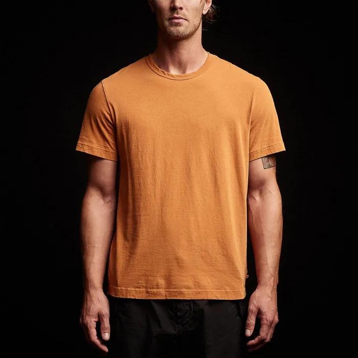 Men TShirts James Perse Short Sleeve Crew Neck Citrine Pigment