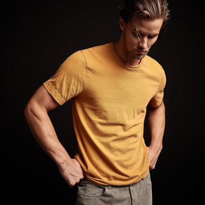 Men TShirts James Perse Short Sleeve Crew Neck Comet Pigment