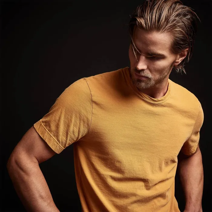 Men TShirts James Perse Short Sleeve Crew Neck Comet Pigment
