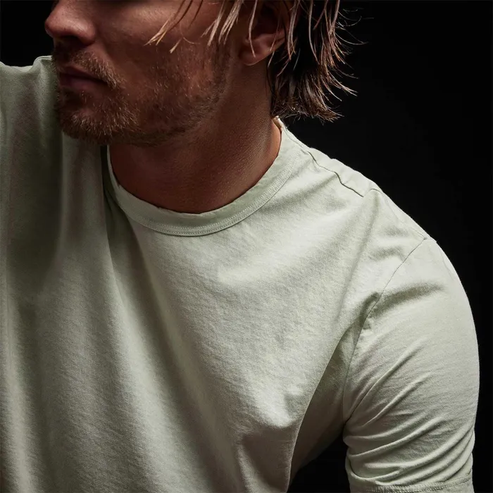 Men TShirts James Perse Short Sleeve Crew Neck Ice Mint Pigment
