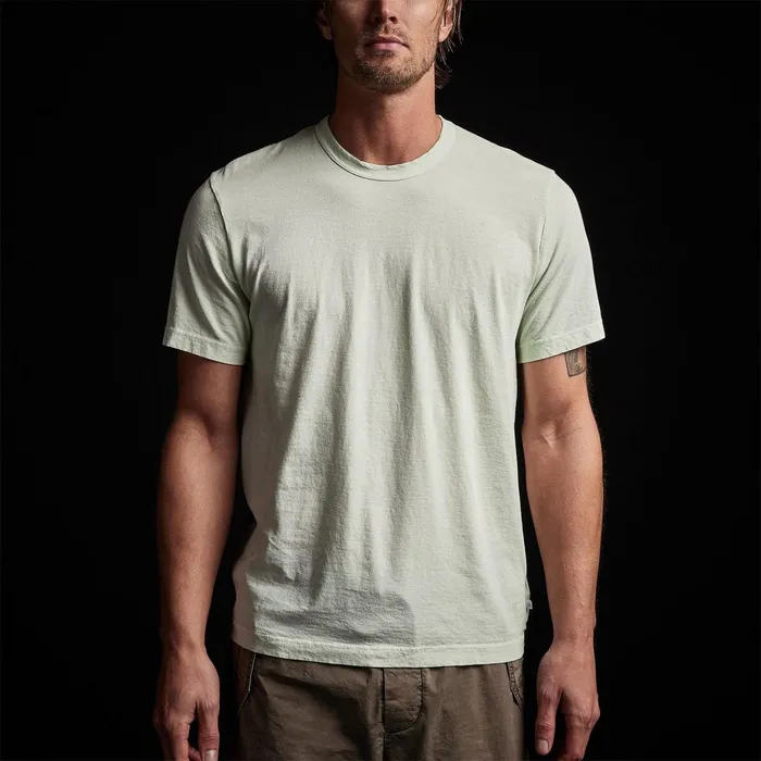 Men TShirts James Perse Short Sleeve Crew Neck Ice Mint Pigment