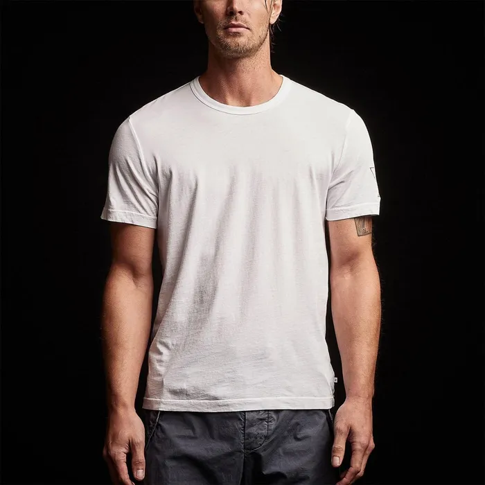 Men TShirts James Perse Short Sleeve Crew Neck Whiterust