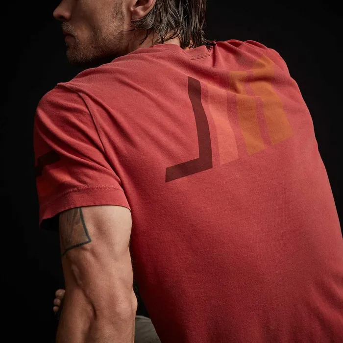 Men TShirts James Perse Short Sleeve Graphic Crew Neck Brick Pigment