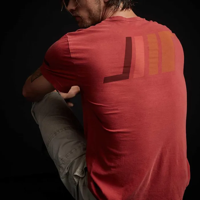 Men TShirts James Perse Short Sleeve Graphic Crew Neck Brick Pigment