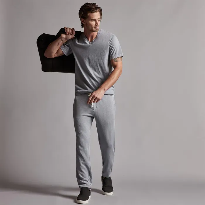 Men TShirts James Perse Short Sleeve V Neck Breeze Pigment