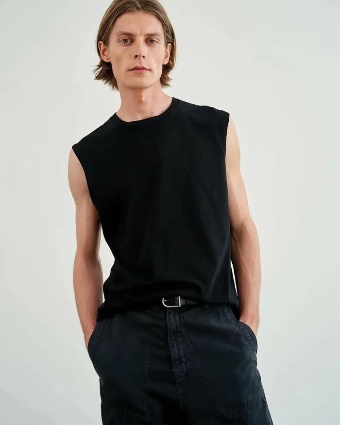 Men Tees Nili Lotan KENT TEE Jet Black