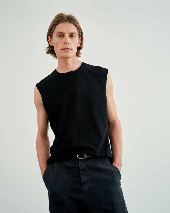Men Tees Nili Lotan KENT TEE Jet Black