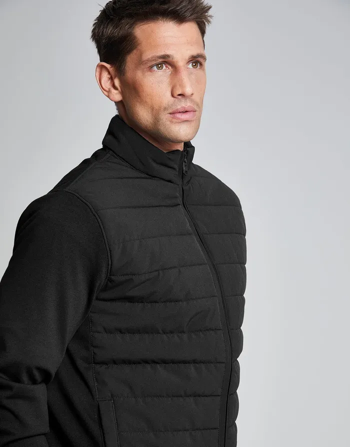 Men Threadbare Luxe Black Quilted Hybrid Funnel Neck Jacket Black Threadbare Jacket and Coats Men Threadbare Luxe Black Quilted Hybrid Funnel Neck Jacket Black Threadbare Jacket and Coats