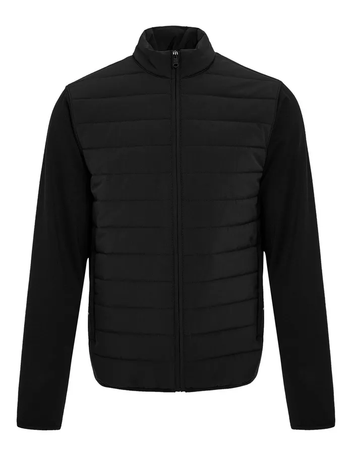 Men Threadbare Luxe Black Quilted Hybrid Funnel Neck Jacket Black Threadbare Jacket and Coats Men Threadbare Luxe Black Quilted Hybrid Funnel Neck Jacket Black Threadbare Jacket and Coats