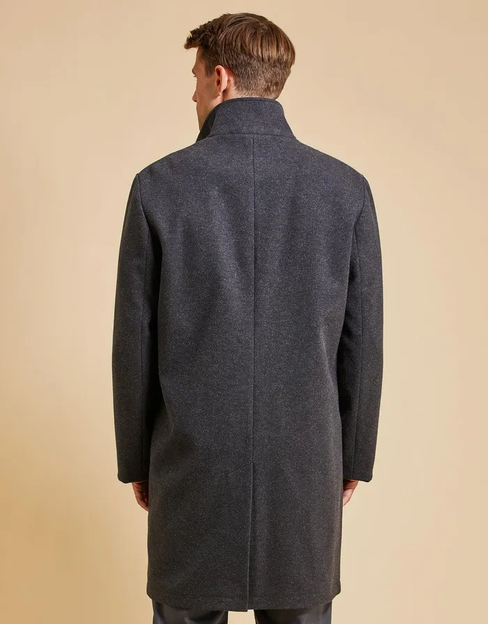 Men Threadbare Luxe Charcoal Funnel Neck Mock Layer Coat Charcoal Threadbare Jacket and Coats Men Threadbare Luxe Charcoal Funnel Neck Mock Layer Coat Charcoal Threadbare Jacket and Coats