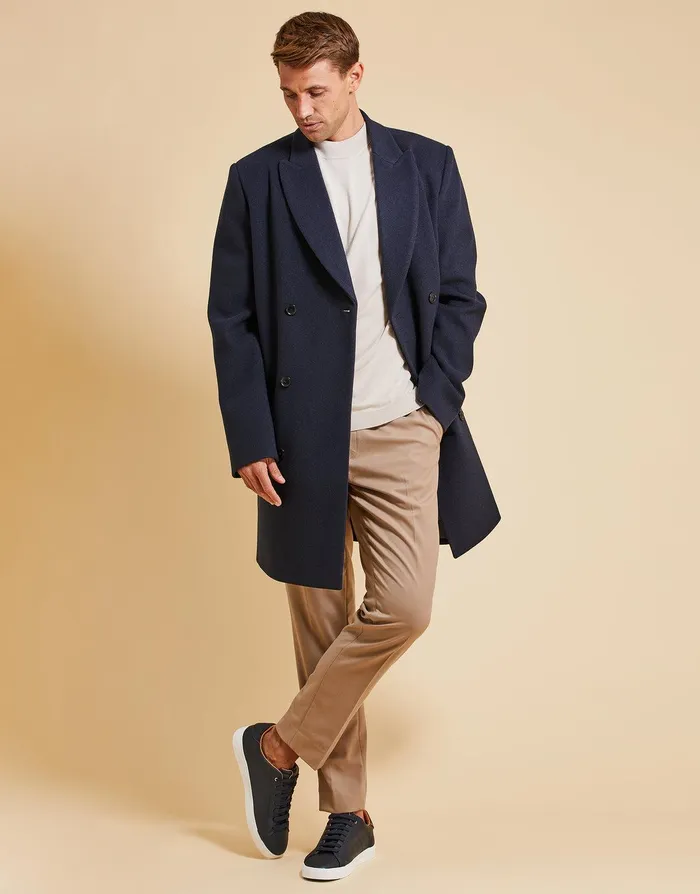 Men Threadbare Luxe Navy Double Breasted Tailored Coat Navy Threadbare Jacket and Coats Men Threadbare Luxe Navy Double Breasted Tailored Coat Navy Threadbare Jacket and Coats