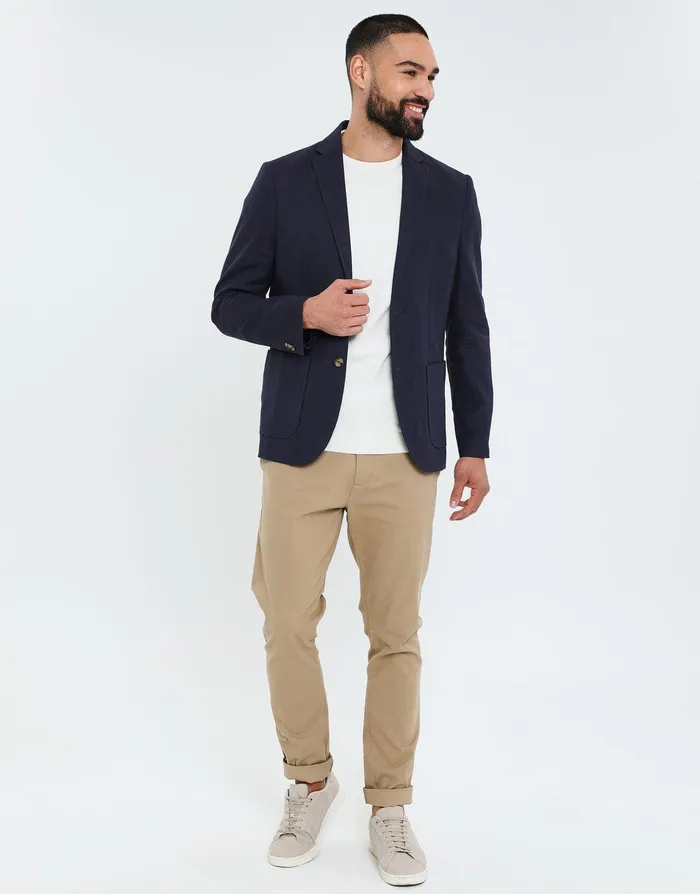 Men Threadbare Luxe Navy Linen Blend Blazer Navy Threadbare Jacket and Coats Men Threadbare Luxe Navy Linen Blend Blazer Navy Threadbare Jacket and Coats
