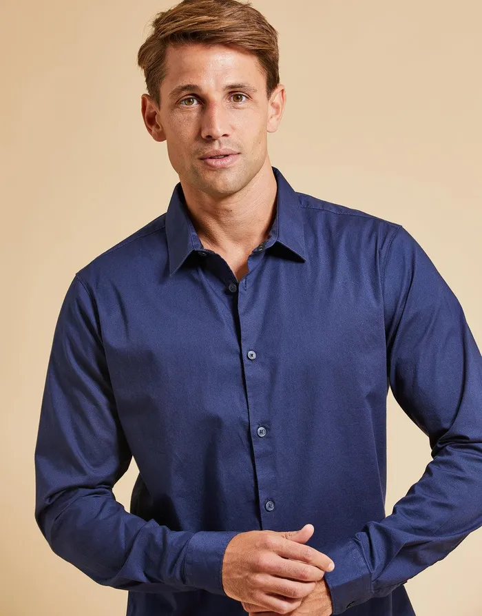 Men Threadbare Luxe Navy Long Sleeve Shirt Navy Threadbare Shirts Men Threadbare Luxe Navy Long Sleeve Shirt Navy Threadbare Shirts