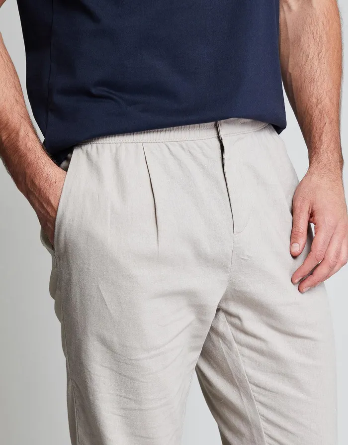 Men Threadbare Luxe Stone Linen Mix Drawstring Trousers Stone Threadbare Trousers and Cargos Men Threadbare Luxe Stone Linen Mix Drawstring Trousers Stone Threadbare Trousers and Cargos