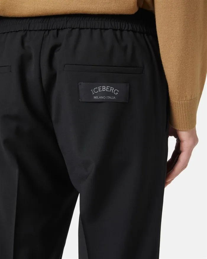 Men TROUSERS Iceberg Wool Trousers With Logo