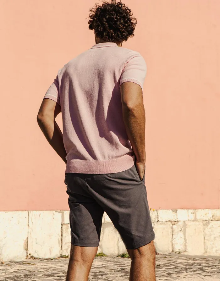 Men Vintage Pink Tipping Button Collar Knitted Polo Vintage Pink Threadbare Knitwear Men Vintage Pink Tipping Button Collar Knitted Polo Vintage Pink Threadbare Knitwear