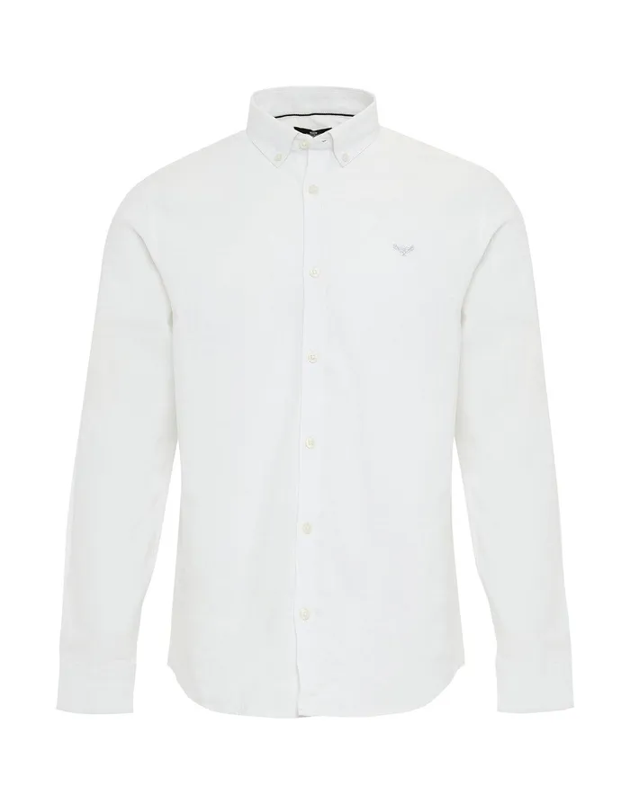 Men White Long Sleeve Linen Blend Shirt White Threadbare Linen Men White Long Sleeve Linen Blend Shirt White Threadbare Linen