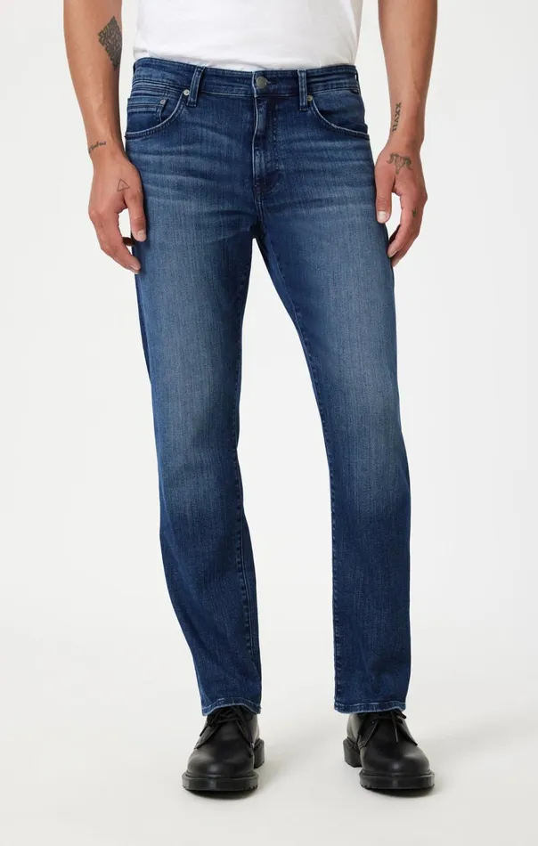 Men Zach Straight Leg In Dark Brushed Nashville Mavi Jeans Denim