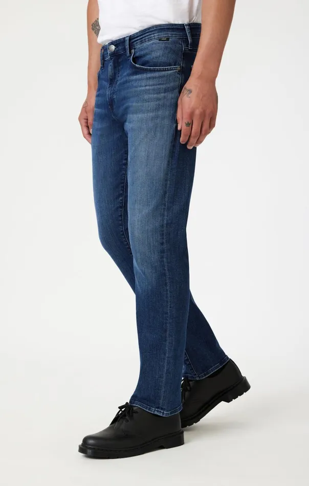 Men Zach Straight Leg In Dark Brushed Nashville Mavi Jeans Denim