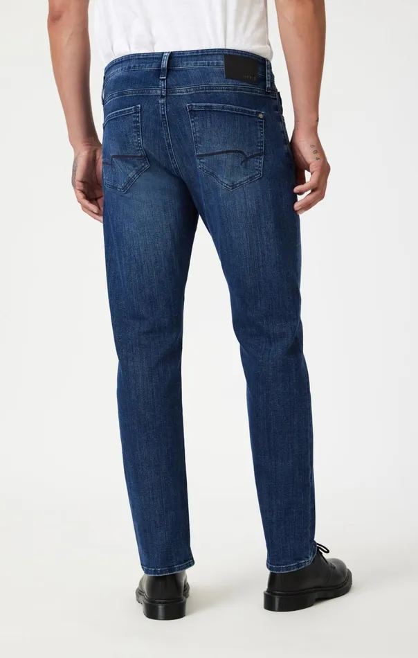 Men Zach Straight Leg In Dark Brushed Nashville Mavi Jeans Denim